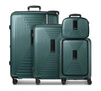 Redolz Essentials14 Juego de maletas de 4 ruedas Beautycase 4pcs con compartimento para portátil plegable expansible verde