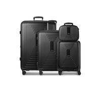 Redolz Essentials14: Set de maletas de 4 ruedas, estuche de belleza de 4 piezas con asa expansible para portátil negro