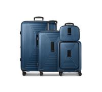 Redolz Essentials14 Juego de maletas de 4 ruedas Beautycase 4pcs con compartimento para portátil plegable expansible azul