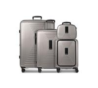Redolz Essentials14 Juego de maletas de 4 ruedas Beautycase 4pcs con compartimento para portátil plegable expansible gris