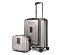 Redolz Juego de maletas Essentials 14 2 pzs. trolley de cabina con plegado extensible + neceser color plata
