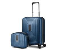 Redolz Juego de maletas Essentials 14 2 pzs. trolley de cabina con plegado extensible y neceser azul