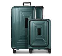 Redolz Juego de maletas Essentials 14 de 4 ruedas Compartimento para portátil de 2 piezas con pliegue extensible verde
