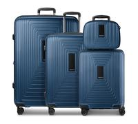 Redolz Juego de maletas Essentials 14 de 4 ruedas + neceser 4 pzs. con pliegue extensible azul