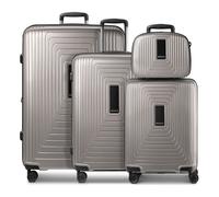 Redolz Juego de maletas Essentials 14 de 4 ruedas + neceser 4 pzs. con pliegue extensible gris