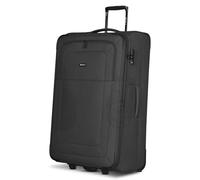 REDOLZ Maleta grande de 2 ruedas | Carrito de check-in L suave con cierre TSA, 47 x 28 x 78 cm, peso ligero 3,4 kg, con pliegue extensible para hombre y mujer (Essentials 12), Negro , L (77 cm) 2-Rad