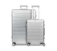 Redolz Pro Aluminium 4 ruedas Set de maletas 2 piezas color plata
