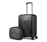 Redolz Set de maletas Essentials 14, de 2 piezas: maletas de cabina con asa expansible y estuche de belleza negro
