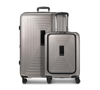 Redolz Juego de maletas Essentials 14 de 4 ruedas Compartimento para portátil de 2 piezas con pliegue extensible gris