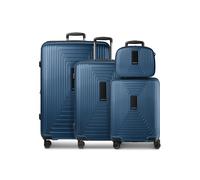 Redolz Juego de maletas Essentials 14 de 4 ruedas + neceser 4 pzs. con pliegue extensible azul