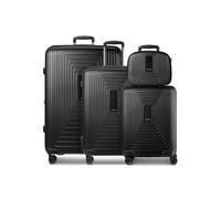 Redolz Set de maletas Essentials 14 de 4 ruedas + estuche de belleza de 4 piezas con asa expansible negro