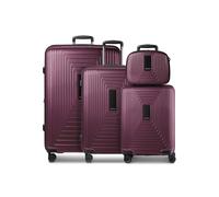 Redolz Set de maletas Essentials 14 de 4 ruedas + estuche de belleza de 4 piezas con asa expansible rojo