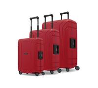 Redolz Set de maletas Essentials 15 de 4 ruedas, 3 piezas, con cierre de tres puntos rojo