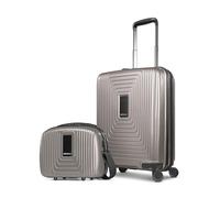 Redolz Set de maletas Essentials 14, de 2 piezas: maletas de cabina con asa expansible y estuche de belleza gris