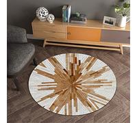 Redonda Alfombra de Salon Cocina Dormitorio Baño, Morbuy 3D Clásico Moderno Infantil Bebe Juego Manta Felpudos de Antideslizante Fácil de Limpiar Exterior Yoga Decorativo (80x80cm,Retro I)