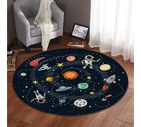 Redonda Alfombra Infantil Bebe, Morbuy Moderno 3D Manta de Antideslizante Salon Cocina Exterior Yoga Decorativo Dormitorio Baño Picnic Fácil de Limpiar (60x60cm,Galaxia)