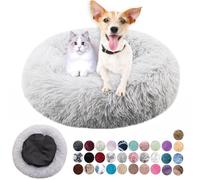 Redonda Cama para Perros Cómodo Suave Cama Gatos Anti Ansiedad Cama Perro Colchón Lavable con Parte Inferior Antideslizante Pequerios, Medianos, Grandes Gris Claro 70cm