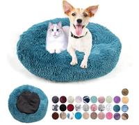 Redonda Cama para Perros Cómodo Suave Cama Gatos Anti Ansiedad Cama Perro Colchón Lavable con Parte Inferior Antideslizante Pequerios, Medianos, Grandes Azul Oscuro 120cm