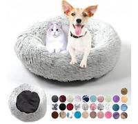 Redonda Cama para Perros Cómodo Suave Cama Gatos Anti Ansiedad Cama Perro Colchón Lavable con Parte Inferior Antideslizante Pequerios, Medianos, Grandes Gris Degradado 100cm