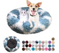 Redonda Cama para Perros Cómodo Suave Cama Gatos Anti Ansiedad Cama Perro Colchón Lavable con Parte Inferior Antideslizante Pequerios, Medianos, Grandes Blanco Azul 70cm