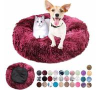 Redonda Cama para Perros Cómodo Suave Cama Gatos Anti Ansiedad Cama Perro Colchón Lavable con Parte Inferior Antideslizante Pequerios, Medianos, Grandes Rojo Degradado 120cm