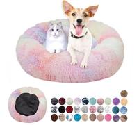 Redonda Cama para Perros Cómodo Suave Cama Gatos Anti Ansiedad Cama Perro Colchón Lavable con Parte Inferior Antideslizante Pequerios, Medianos, Grandes Coloreado 90cm