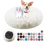 Redonda Cama para Perros Cómodo Suave Cama Gatos Anti Ansiedad Cama Perro Colchón Lavable con Parte Inferior Antideslizante Pequerios, Medianos, Grandes Blanco 60cm