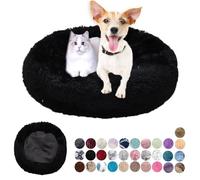 Redonda Cama para Perros Cómodo Suave Cama Gatos Anti Ansiedad Cama Perro Colchón Lavable con Parte Inferior Antideslizante Pequerios, Medianos, Grandes Negro 100cm