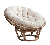Redonda Cojines de Silla, Papasan Cojín de Asiento para Sillón, Uso en Interiores y al Aire Libre, Blanco, 110x110cm