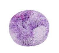 Redonda Felpa de Cama para Gato Perro, Calentito Suave Cómoda y Lavable Antideslizante Mascota Cama para Perrito Pequeños Medianos Grandes (Tie-Dye Violeta,100CM)