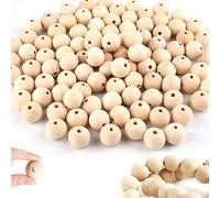 Redondas Bolas Cuentas de Madera, 90 Piezas 25 mm Natural redondas de Madera con Agujero Grande, Para la Fabricación de Manualidades de Decoraciones, Para el hogar, Joyas de Bricolaje (25mm, 90pcs)