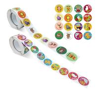 Redondas Rollo Pegatinas Animales, 2 Rollos Pegatinas motivacionales para niños, Animal Reward Pegatinas, Pegatinas Recompensas para Niños Recompensa Del Maestro Pegatinas Recompensa
