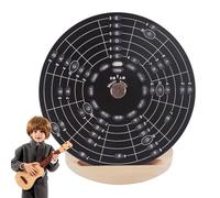 Redondeado de quintos, disco de teoría musical, herramienta de aleación de aluminio, ayuda de aprendizaje de melodías, 4.72 x 4.72 pulgadas, suministros escolares, soporte de madera, instrumento