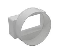 Redondo a Rectangular Kair cortocicuitos hembra adaptador (110 x 54 mm Rectangular a 100 mm redondo) - SYS-100 - DUCVKC241