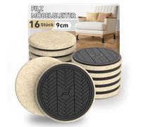 Redondo Deslizadores de Fieltro para Muebles, Beige 16 Piezas - 9cm Protector Patas Sillas, Super Furniture Sliders, Almohadillas de Fieltro para Muebles, Mueva los Muebles fácilmente