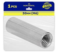 Redondo Manguito de Unión M6 x 30 mm Fabricado en Acero Galvanizado - Garantía de 10 Años - MONTERAL