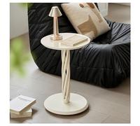 Redondo Mesa Auxiliar, Traer Invisible Rodillo Desmontable Pequeño Mesa De Centro, Mesa De Bebidas Con Pedestal Para Espacios Pequeños, Rotación De 360° Mesita De Noche Redo(Size:35x48cm,Color:blanco)