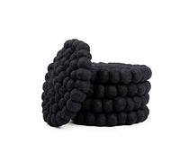 Redondo Posavasos de Bolas de Fieltro - Posavasos de Mesa 100% Lana Merina - Salvamanteles Absorbente para Bebidas - Grueso y Duradero Fieltro a Mano en Nepal por Woolygon - Multicolor - Juego de 5