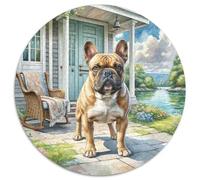 Redondo Puzzle Bulldog Americano 1000 Piezas Animales, Adolescentes/Adultos/Niños, Intelectual Desafío, Regalo Educativo 1000pcs (67.5x67.5cm)