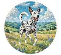 Redondo Puzzle Gran danés 1000 Piezas Animales, para Infantiles Adultos, Intelectual, Juego Familiar 1000pcs (67.5x67.5cm)