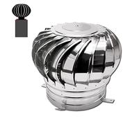 redondo techo escape tapa 4 5 6 8 10 Pulgada, exterior Roof Turbine Ventilator Cubiertantilluvia para chimenea, hogar/Secadora/tubo/conducto/Shed techo acero inoxidable viento Ball (tamaño: 400mm/15