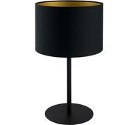 Redondo Tischleuchte Alice Negro Oro Tela H: 40,5cm Moderno Wohnlich Lámpara
