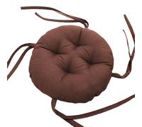 Redondos Cojines para Silla Diámetro 25/30/35/40/45/50cm Cómodos Cojines Elásticos para Taburetes De Bar Sillas De Oficina Cojines para Taburetes De Bistró con Lazos(Brown,30cm)