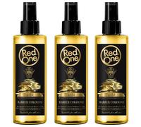 Redone Aftershave Natural Barbero Colonia Gold 3 x 150 ml | Fragancia duradera | Producto de cuidado premium para hombres | 3 unidades