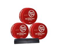 RedOne Aqua Wax Full Force Red Lote de 3 tarros de cera de peinado 150 ml + Peine de bolsillo