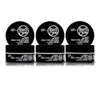 RedOne Cera Aqua para peinar el cabello negra | Aroma a lima | Fijación extra | Cera para hombre y mujer | Larga duración | Aspecto brillante | Máximo control (3 unidades, x 150 ml)