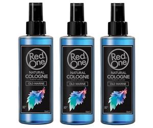 RedOne Colonia natural en espray Old Marine (3 x 150 ml) de alcohol a 80 °, aroma floral para hombre, para después del afeitado para hombre, Eau de Colonia para hombre, fragancia de barbería, paquete