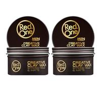 Redone Creative Clay Hair Wax Strong & Matte Pasta para el cabello (2 x 100 ml) 2 unidades - Fuerte agarre - Cera para el pelo mate corto o largo - Cera para el cabello hombres - Aroma fresco - Cera