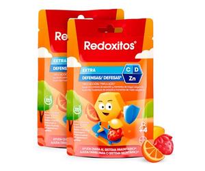 Redoxitos Extra Defensas Gummies - Vitaminas para niños - Vitamina C, D y Zinc - Ayuda a mejorar sus defensas inmunitarias y la absorción de hierro - 25 Gominolas (Paquete de 2)