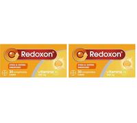 REDOXON Vitamina C 1000 mg - Ayuda al Sistema Inmune y Defensas - Favorece la Absorción del Hierro - Efecto Antioxidante - Suministro para 1 mes - Sabor Limón - Sin Gluten (Paquete de 2)